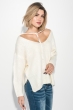 Джемпер женский приспущенное плечо 283V001 молочный