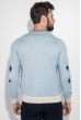 Пуловер мужской со светлыми манжетами 50PD460 голубой