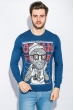 Свитшот мужской яркий принт 414F002 синий