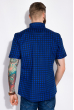 Рубашка с коротким рукавом в клетку 129P064 электрик / темно-синий