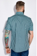 Рубашка с коротким рукавом в клетку 129P064 светло-бирюзовый / темно-синий