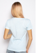 Стильная футболка с фламинго 600F017 голубой меланж
