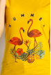 Стильная футболка с фламинго 600F017 желтый