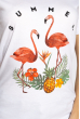 Стильная футболка с фламинго 600F017 белый