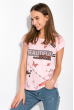 Принтованная женская футболка 147P016-13 розовый