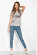 Принтованная женская футболка 147P016-13 светло-серый меланж