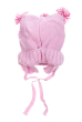 Шапка детская (для девочки) с тремя пампонами 65PG13-043 junior розово-белый