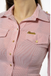 Рубашка женская в полоску 118P056-1 красно-молочный