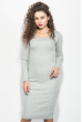Платье женское приталенный силуэт, круглый вырез 359F005 светло-серый меланж