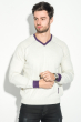 Пуловер мужской с нашивкой 50PD470 серо-фиолетовый