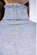 Гольф женский комбинированной вязки 120PZEL011 серый