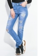 Джинсы женские потертые, рваные 08P096 светло-синий