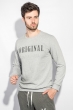 Свитшот мужской с надписью 85F023-1 серый