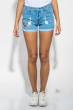 Шорты женские джинс с цветочными нашивками 995K001 голубой