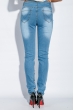 Джинсы женские стильный декор 417F002-1 светло-синий