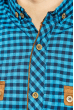 Рубашка мужская крупная клетка 272F043-2 сине-голубой