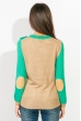 Свитер женский двухцветный 824K001 салатово-бежевый