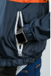 Ветровка мужская с капюшоном 825K004 терракотово-синий