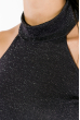 Гольф женский с открытыми плечами  87PV161 графит люрикс