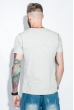 Футболка мужская принт и надпись 458F002 светло-серый