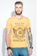 Футболка мужская принт и надпись 458F002 горчичный