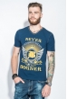 Футболка мужская принт и надпись 458F002 синий
