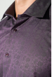 Рубашка мужская цветочный принт 50PD60207 сиренево-черный