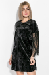 Платье женское велюровое, вечернее 64PD236-4 черный