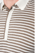 Пуловер мужской в полоску 50PD551 молочно-коричневый
