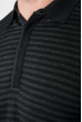 Пуловер мужской в полоску 50PD551 серо-черный