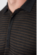 Пуловер мужской в полоску 50PD551 коричнево-черный