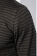 Пуловер мужской в полоску 50PD551 коричнево-черный