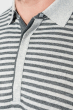 Пуловер мужской в полоску 50PD551 серый гранит