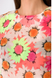 Блуза женская в цветочный принт 148P90005 бежево-коралловый
