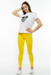 Лосины женские спортивные с лампасами 611F001 желто-белый