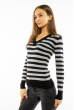 Пуловер женский с V-образным вырезом 618F095 черно-стальной