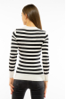 Пуловер женский с V-образным вырезом 618F095 молочно-черный