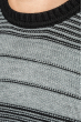 Свитер мужской широкая полоска 498F016 черно-серый