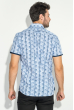 Рубашка мужская цветочный принт, полоска 50P016 синий
