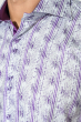 Рубашка мужская цветочный принт, полоска 50P016 сиреневый