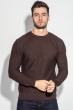 Свитер мужской круглый вырез 498F020 шоколадный