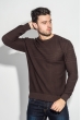 Свитер мужской круглый вырез 498F020 шоколадный