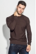 Свитер мужской круглый вырез 498F020 шоколадный