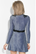 Платье женское люрикс, с нашивками «Листья» 69P0986 сине-серебристый