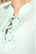 Блузка женская с нежным принтом «Снежинка» 64PD282-1 салатовый , снежинки