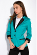 Женский пиджак приталенного покроя 150P013 бирюзовый