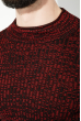 Свитер мужской с вставками на рукавах 48P3295 черно-бордовый