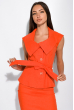 Льняной офисный костюм 120PMA1650 оранжевый