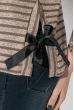 Джемпер женский с пайетками на кармане 81PD2009 персик , полоса