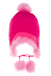 Шапка женская с цветным мехом 120PTLM001 junior розовый